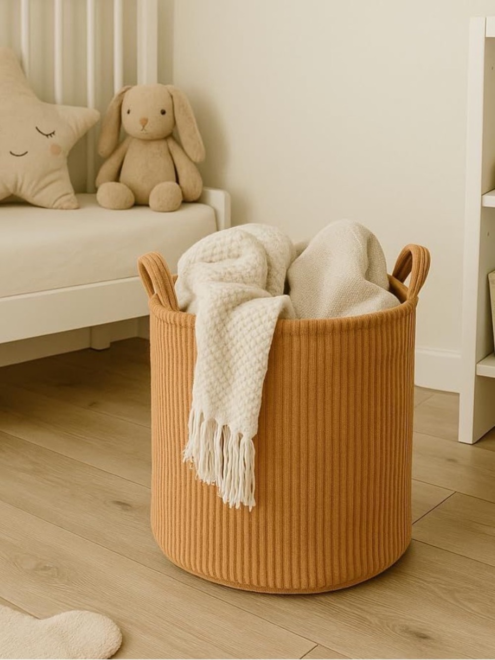 NWT Woven Ribbed Storage Basket - Tan